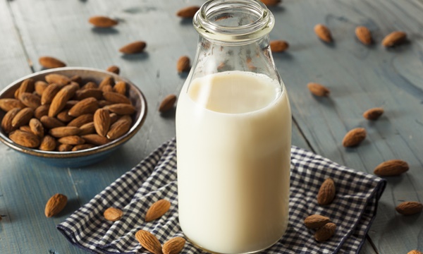 Organic White Almond Milk in a Jug